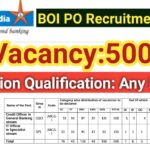 BOI PO recruitment 2023/ Vacancy 500/ Apply online application