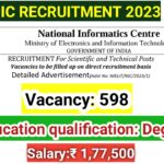 NIC Recruitment 2023/ Vacancy 598/ Scientific & Technical post/ Apply online application